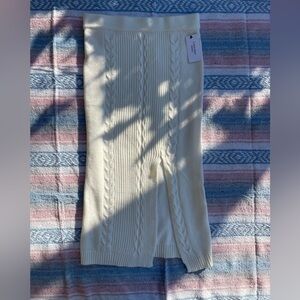 Calvin Klein Cream cable knit midi sweater skirt
